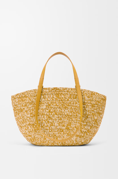 Loewe Medium Eclipse basket in raffia and calfskin