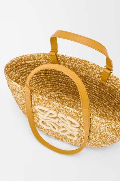 Loewe Medium Eclipse basket in raffia and calfskin