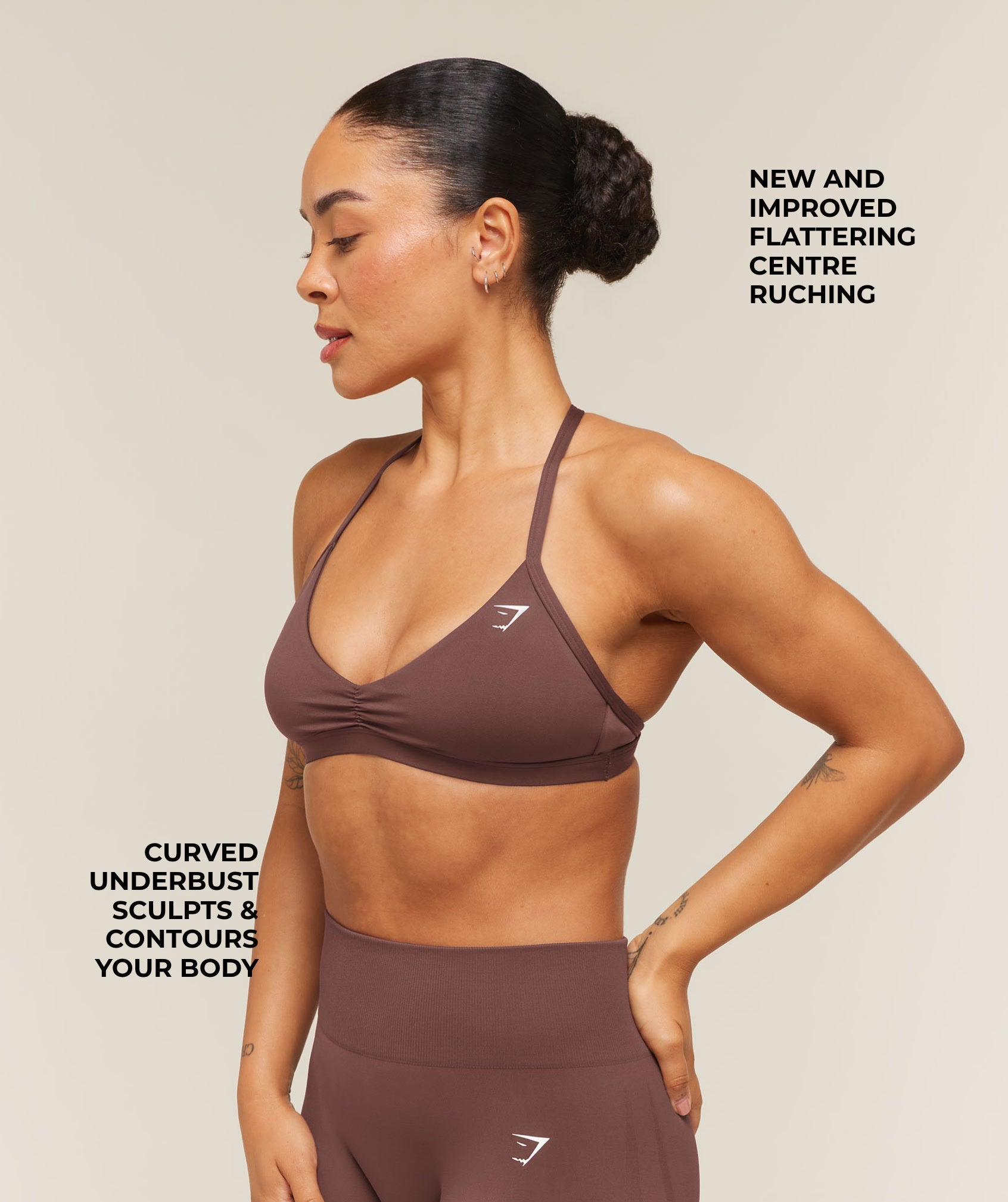 Women's Gymshark Minimal Sports Bra 2.0 Espresso Brown