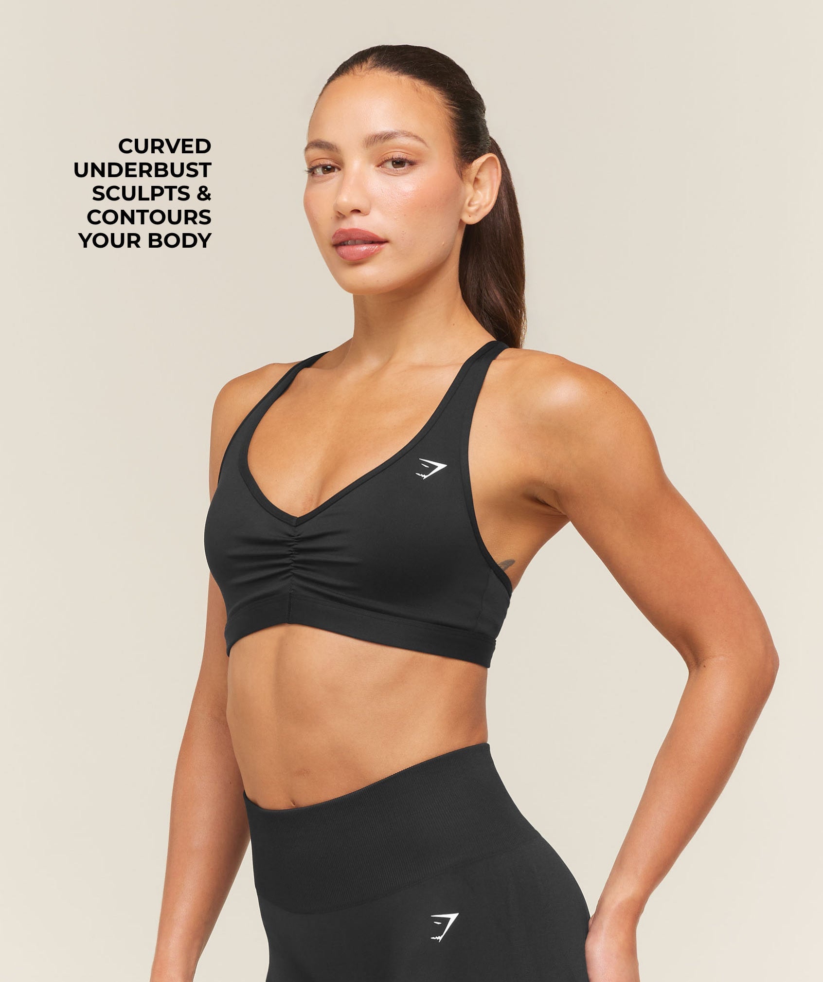 Women's Gymshark Ruched Sports Bra 2.0 Black