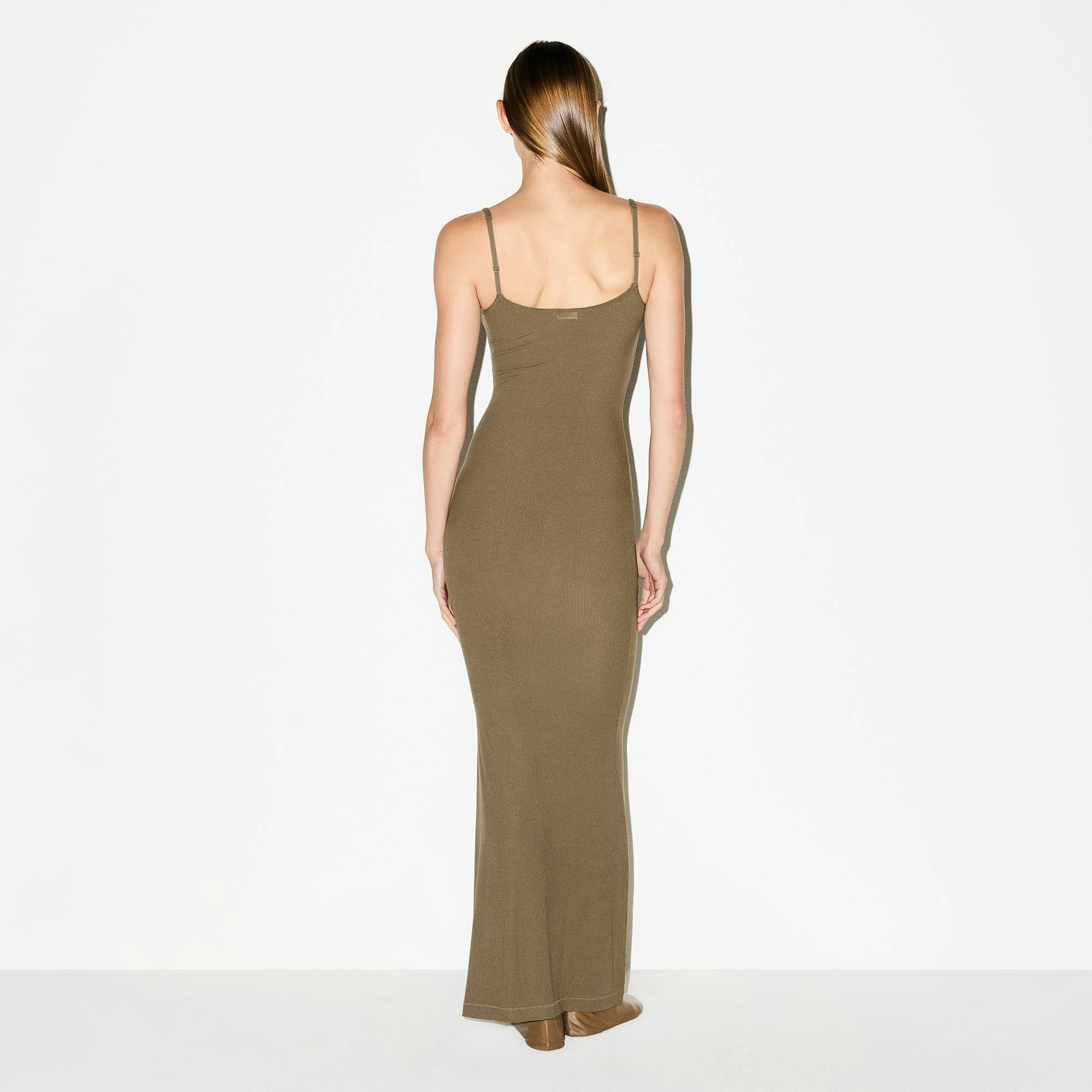 Skims Soft Lounge Long Slip Dress Oak
