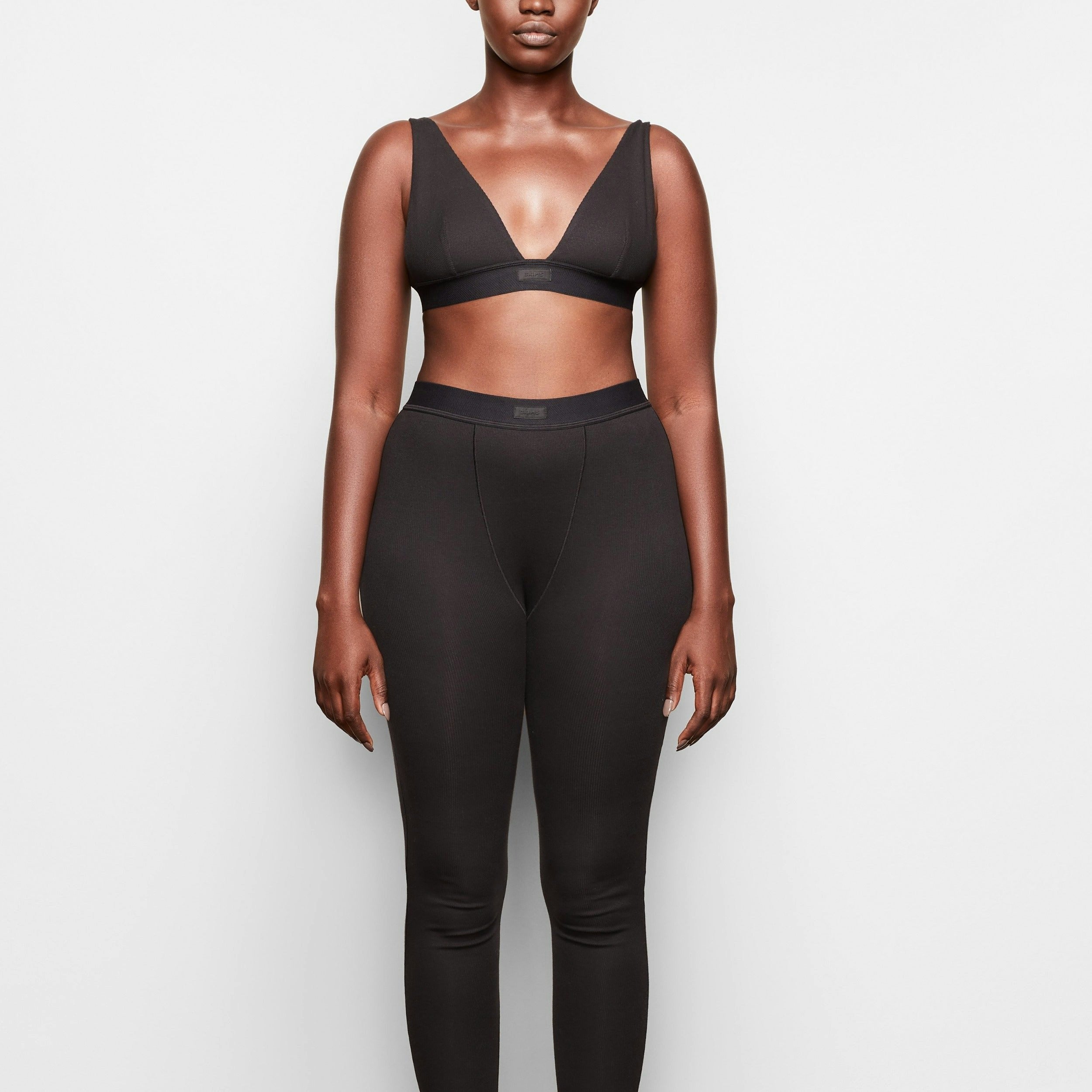 Skims Cotton Rib Legging Soot