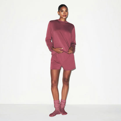 Skims Boyfriend Long Sleeve T-Shirt Beet