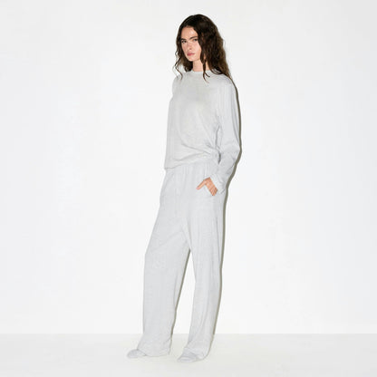 Skims Boyfriend Long Sleeve T-Shirt Light Heather Grey