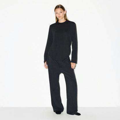 Skims Boyfriend Long Sleeve T-Shirt Onyx