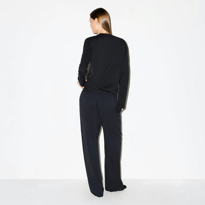 Skims Boyfriend Long Sleeve T-Shirt Onyx