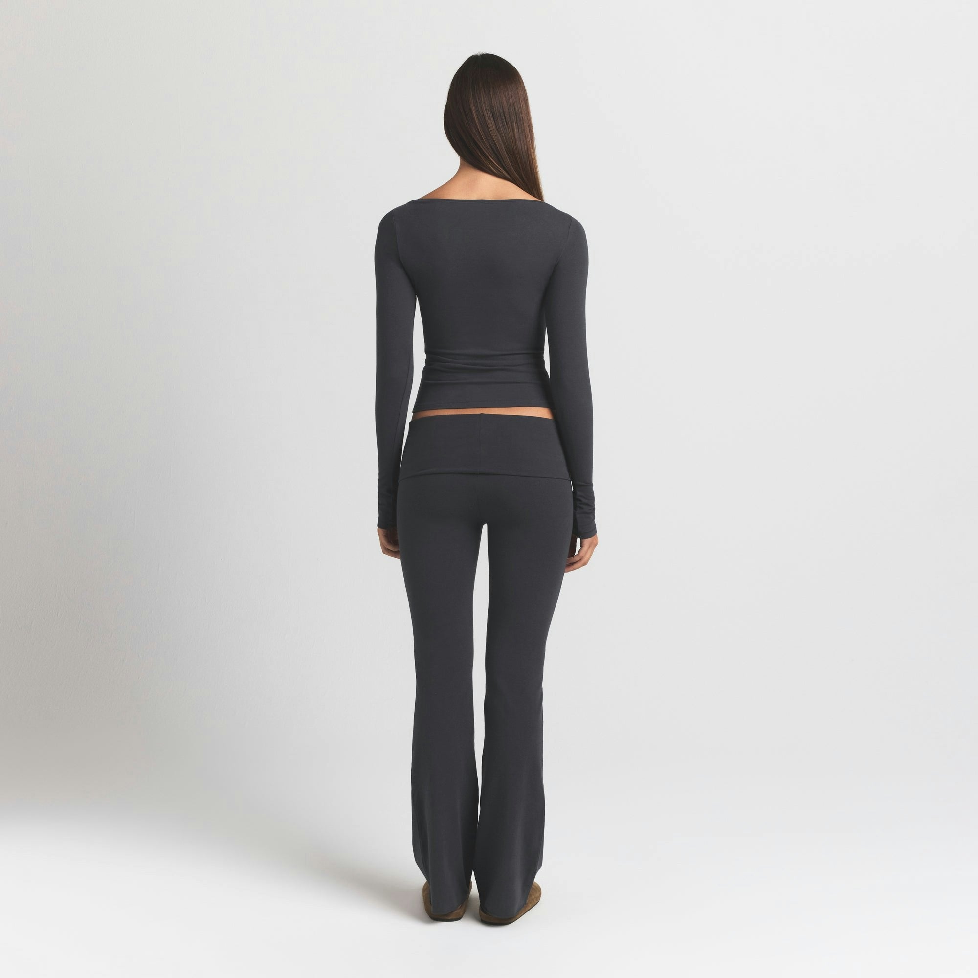 Skims Cotton Jersey Foldover Pant Ash