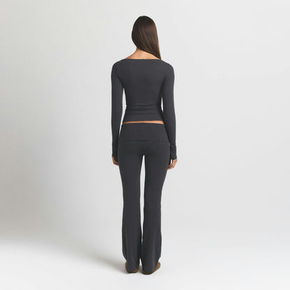 Skims Cotton Jersey Foldover Pant Ash