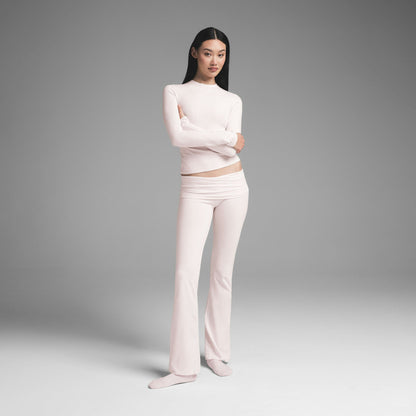 Skims Cotton Jersey Foldover Pant Barely Pink