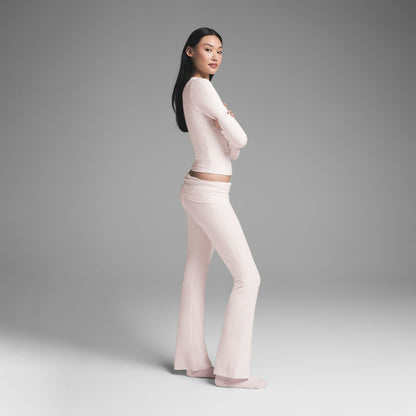 Skims Cotton Jersey Foldover Pant Barely Pink