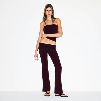 Skims Cotton Jersey Foldover Pant Currant