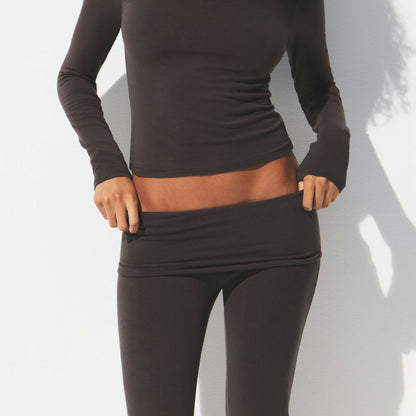 Skims Cotton Jersey Foldover Pant Iron