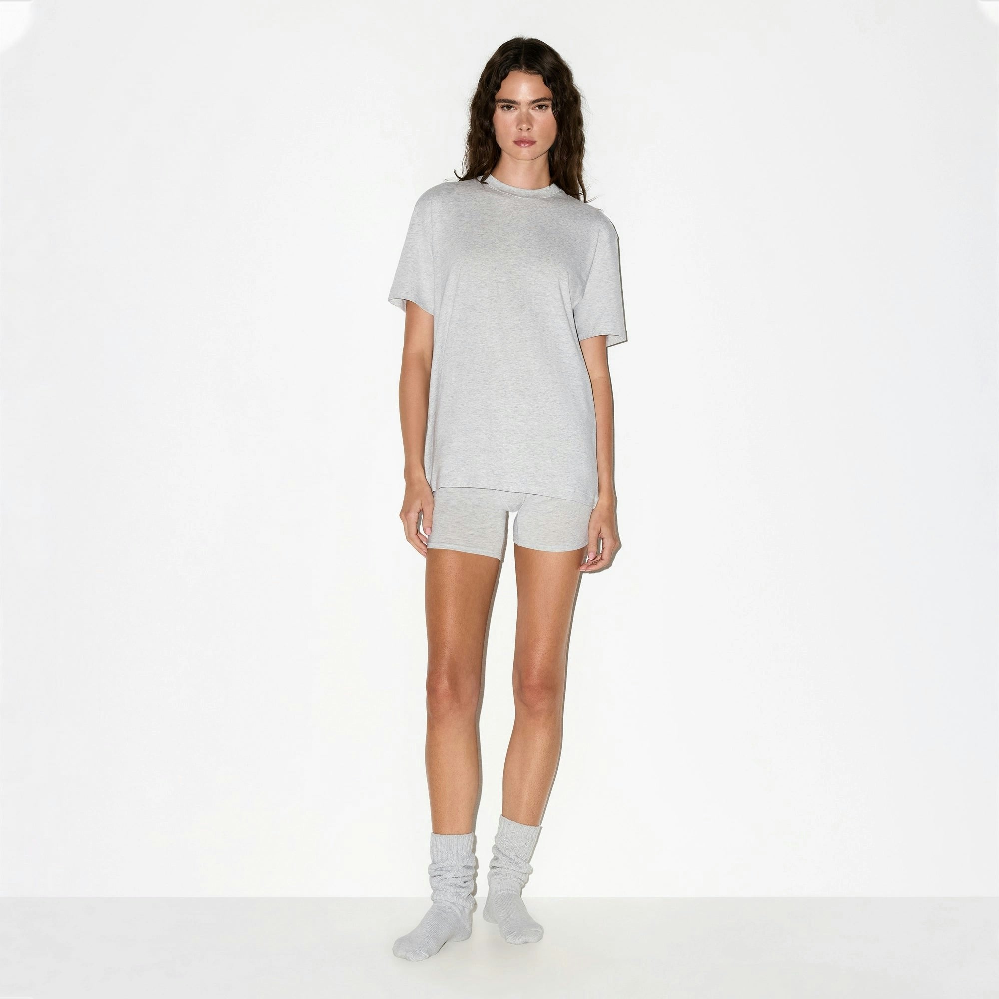 Skims Boyfriend T-Shirt Light Heather Grey