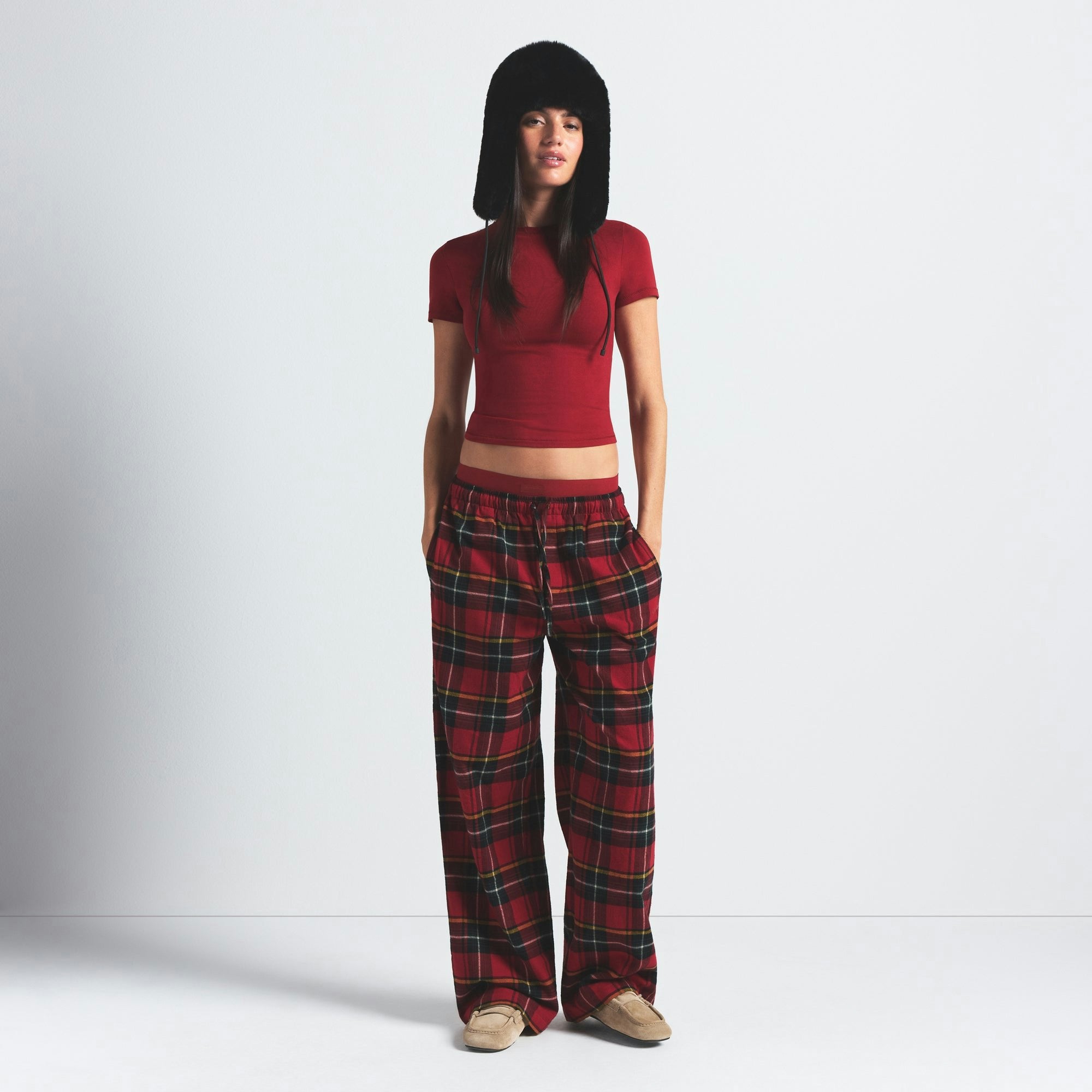 Skims Cotton Jersey T-Shirt Brick