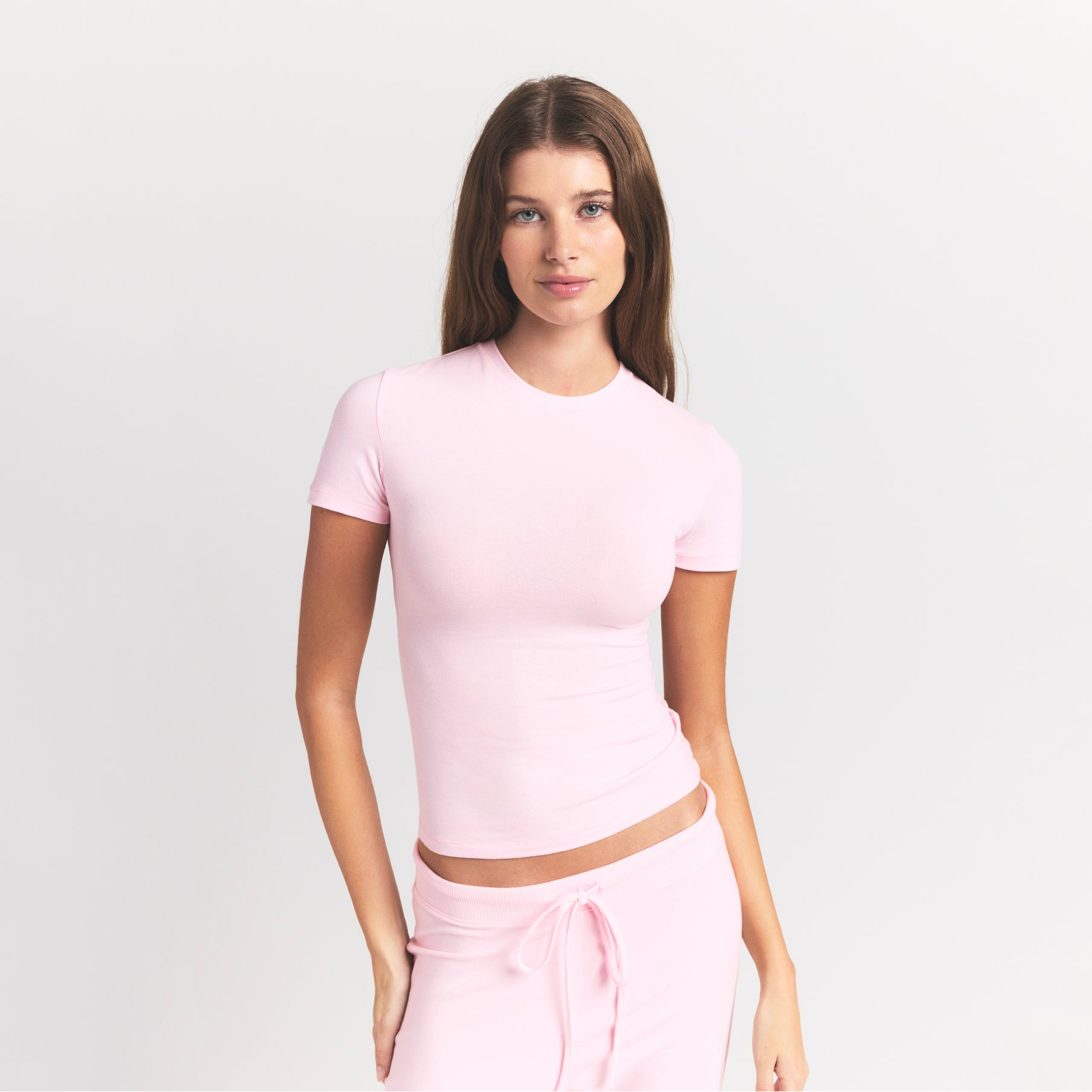 Skims Cotton Jersey T-Shirt Cherry Blossom