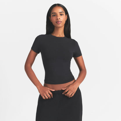 Skims Cotton Jersey T-Shirt Soot