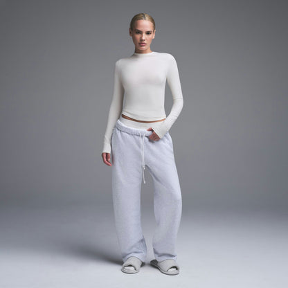 Skims Cotton Jersey Long Sleeve T-Shirt Marble