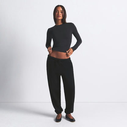 Skims Cotton Jersey Long Sleeve T-Shirt Soot