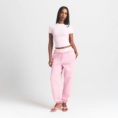 Skims Cotton Rib T-Shirt Cherry Blossom