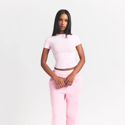 Skims Cotton Rib T-Shirt Cherry Blossom