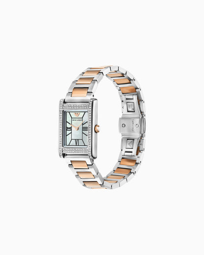 Emporio Armani  Two-Hand Two-Tone Stainless Steel Watch