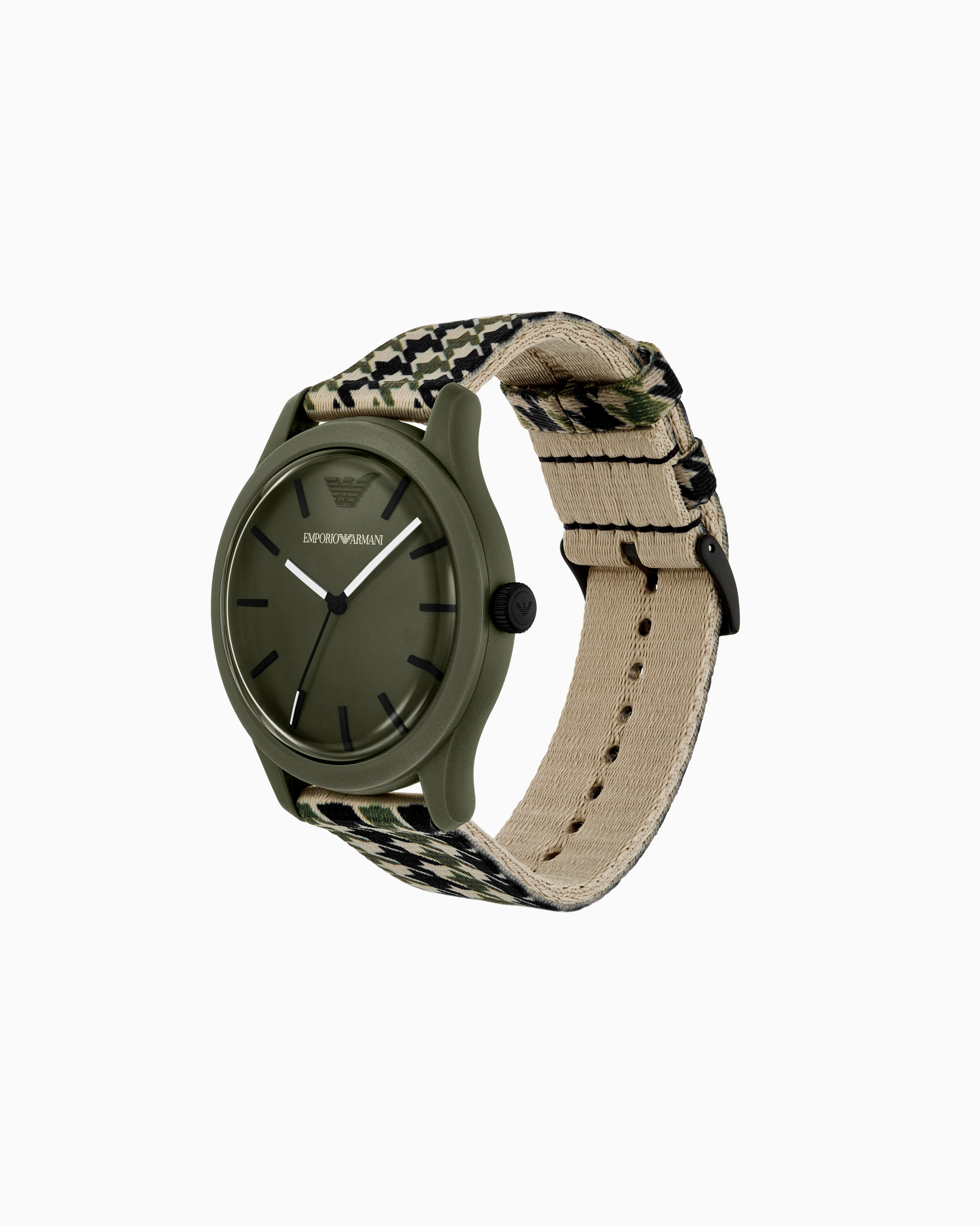 Emporio Armani Three-Hand #tide ocean material® Nylon Fabric Watch
