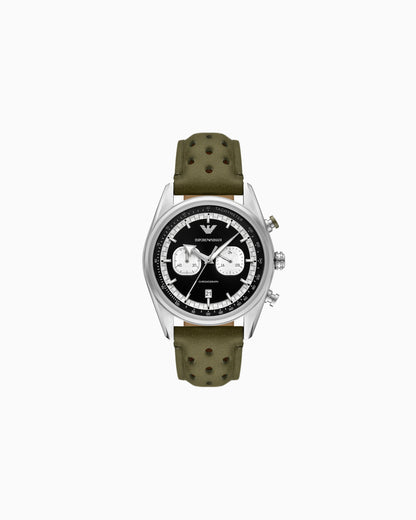 Emporio Armani Chronograph Green Leather Watch