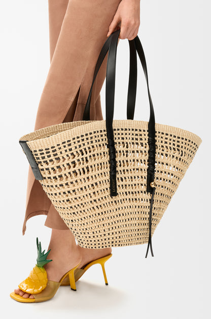 Loewe Large Braid basket in iraca palm and calfskin