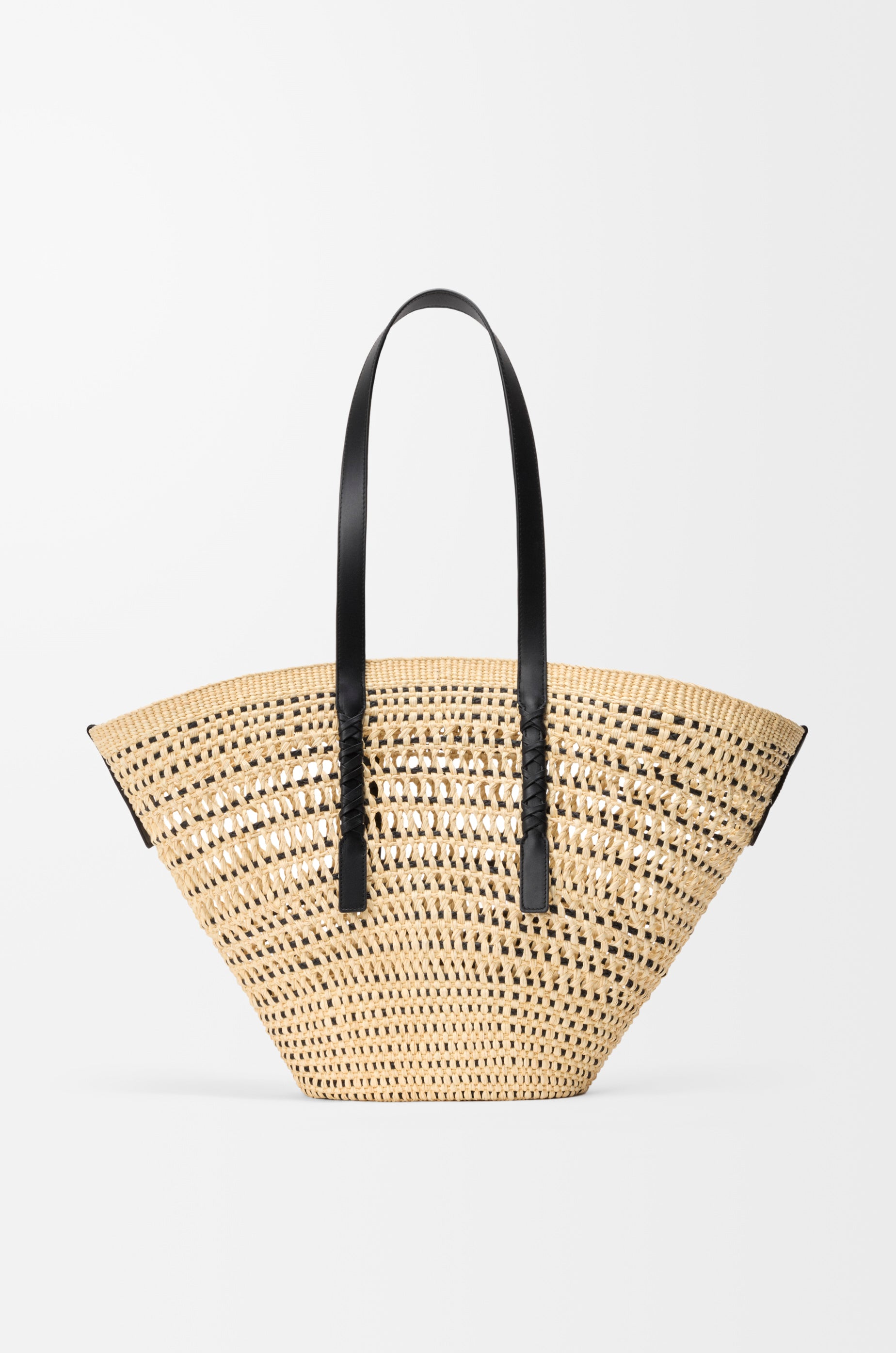 Loewe Large Braid basket in iraca palm and calfskin
