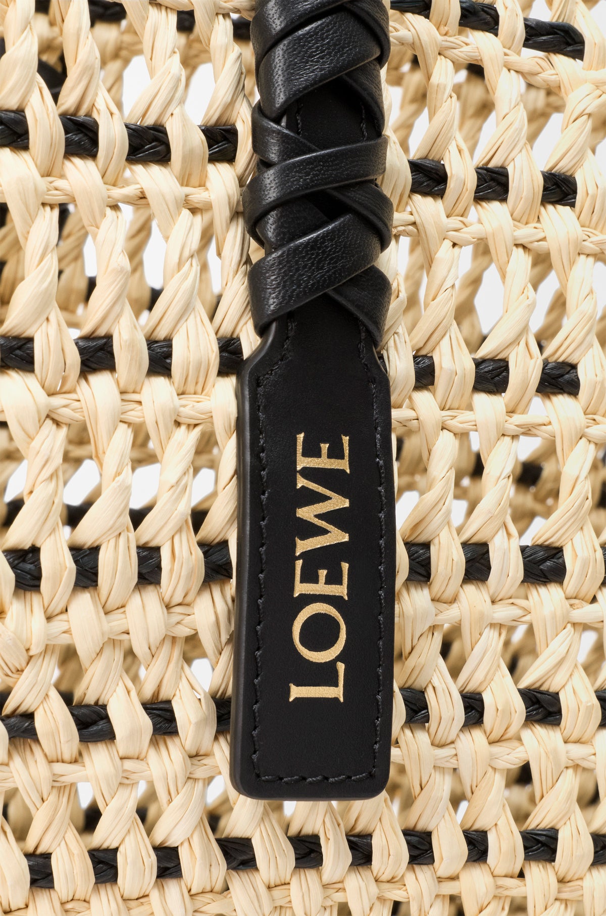 Loewe Large Braid basket in iraca palm and calfskin
