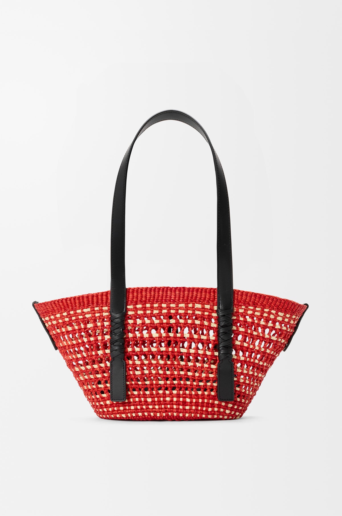 Loewe Small Braid basket in iraca palm and calfskin