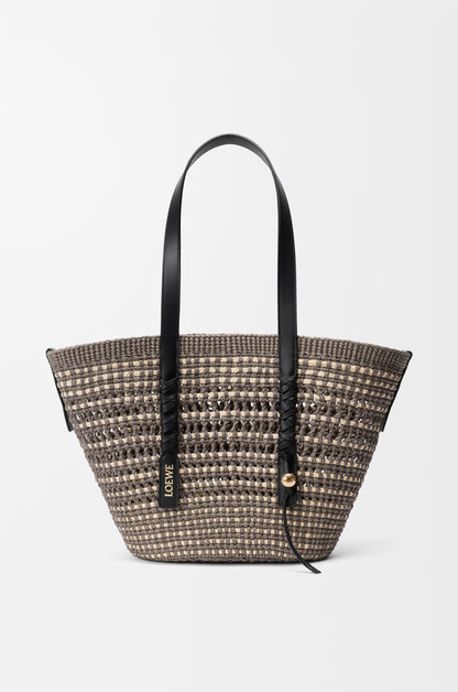 Loewe Medium Braid basket in iraca palm and calfskin