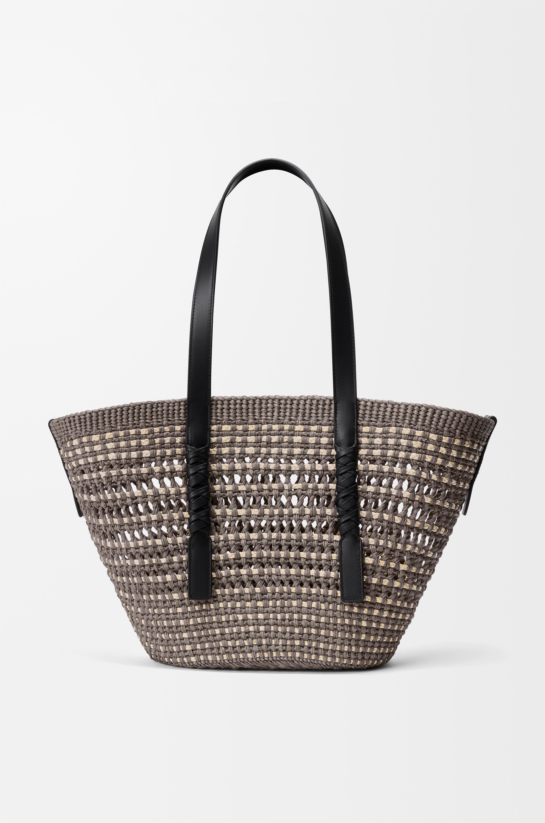 Loewe Medium Braid basket in iraca palm and calfskin