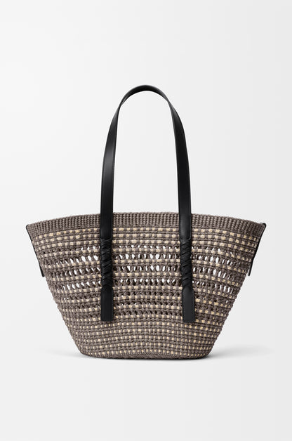 Loewe Medium Braid basket in iraca palm and calfskin