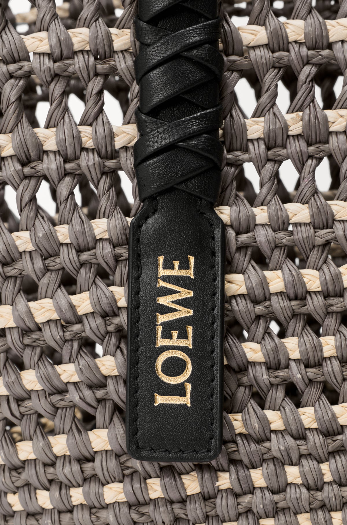 Loewe Medium Braid basket in iraca palm and calfskin