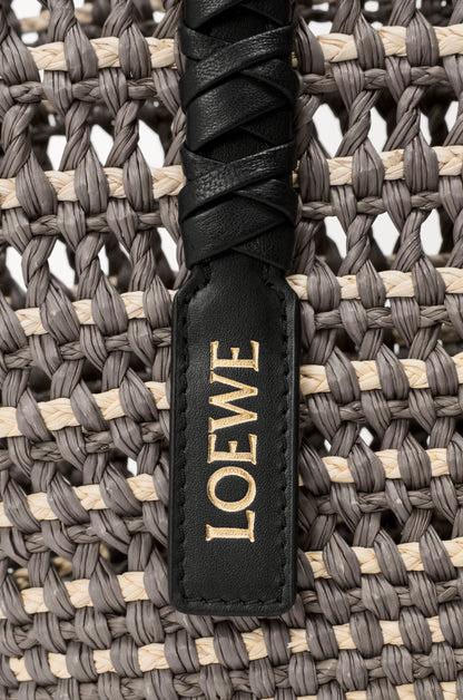 Loewe Medium Braid basket in iraca palm and calfskin
