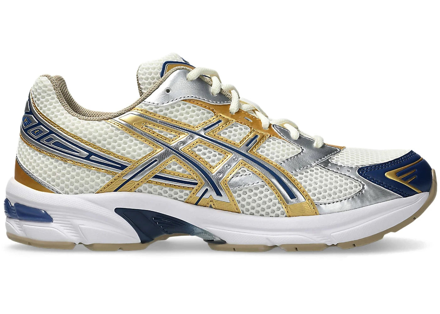 asics gel-1130 cream pure silver gold blue