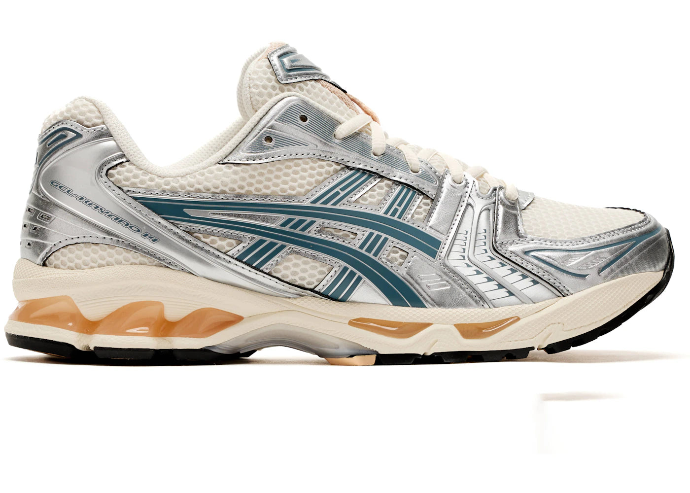 asics gel-kayano 14 birch pure silver teal gold