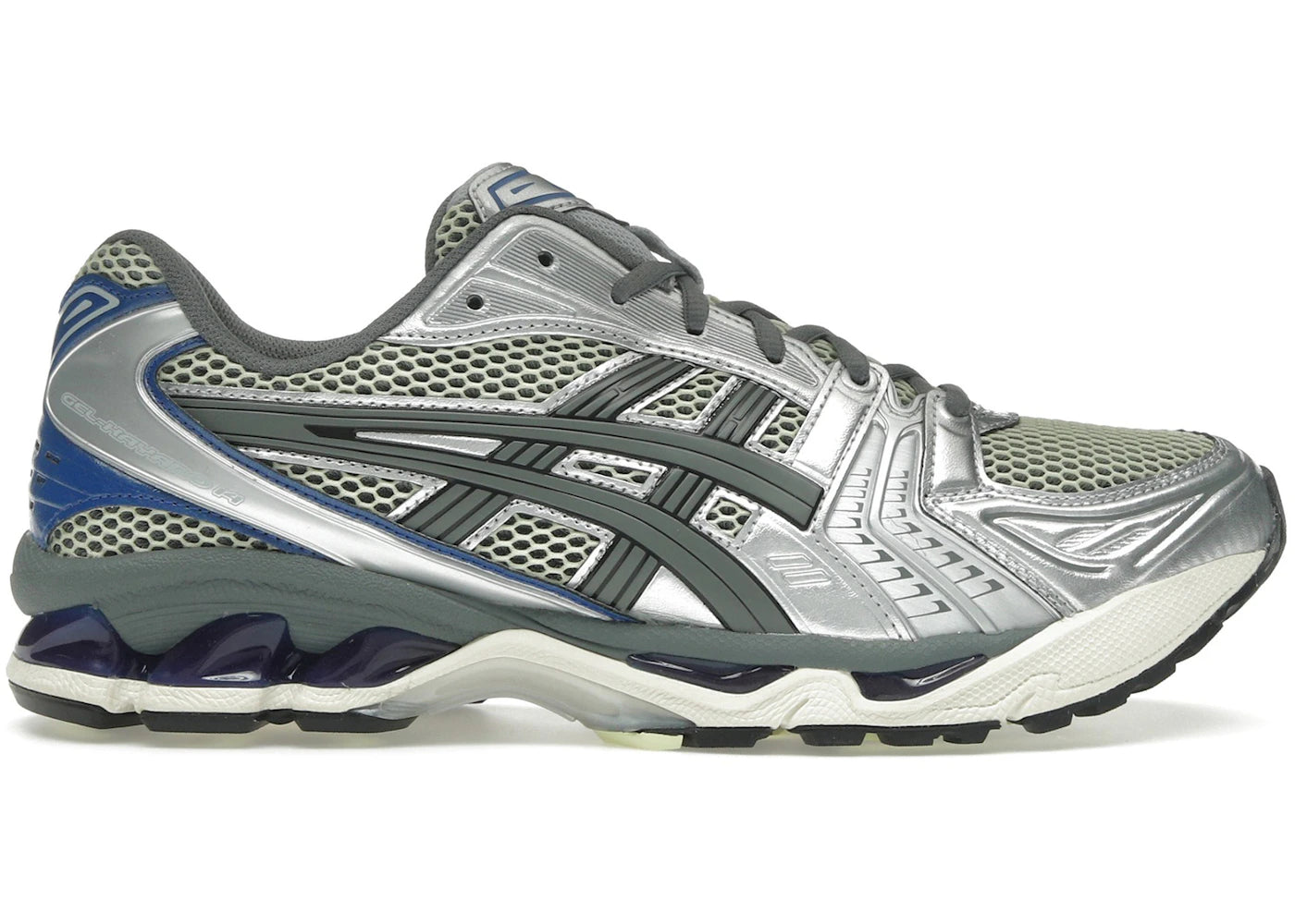 asics gel-kayano 14 soft yellow asics blue