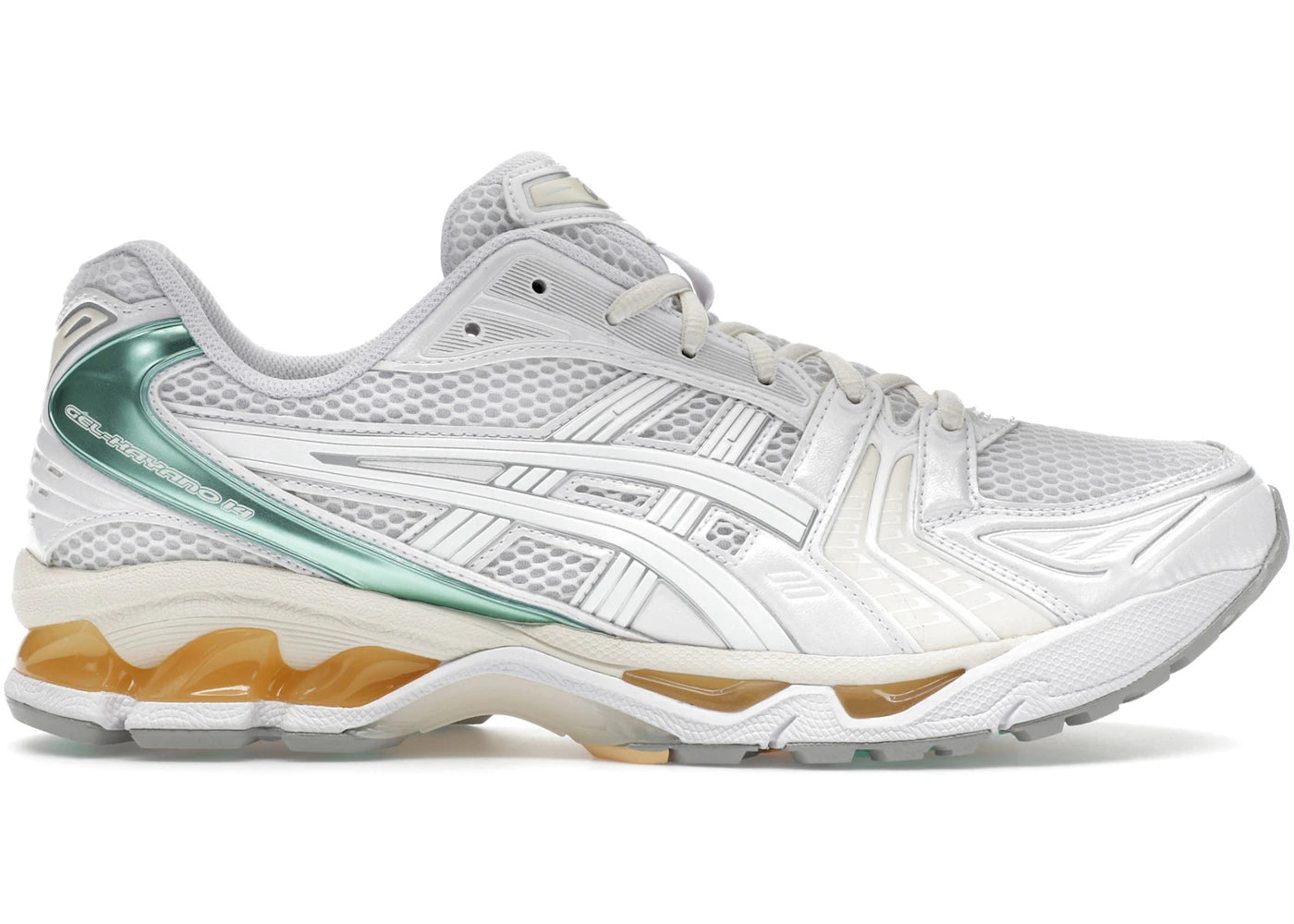 asics gel-kayano 14 white mint gold