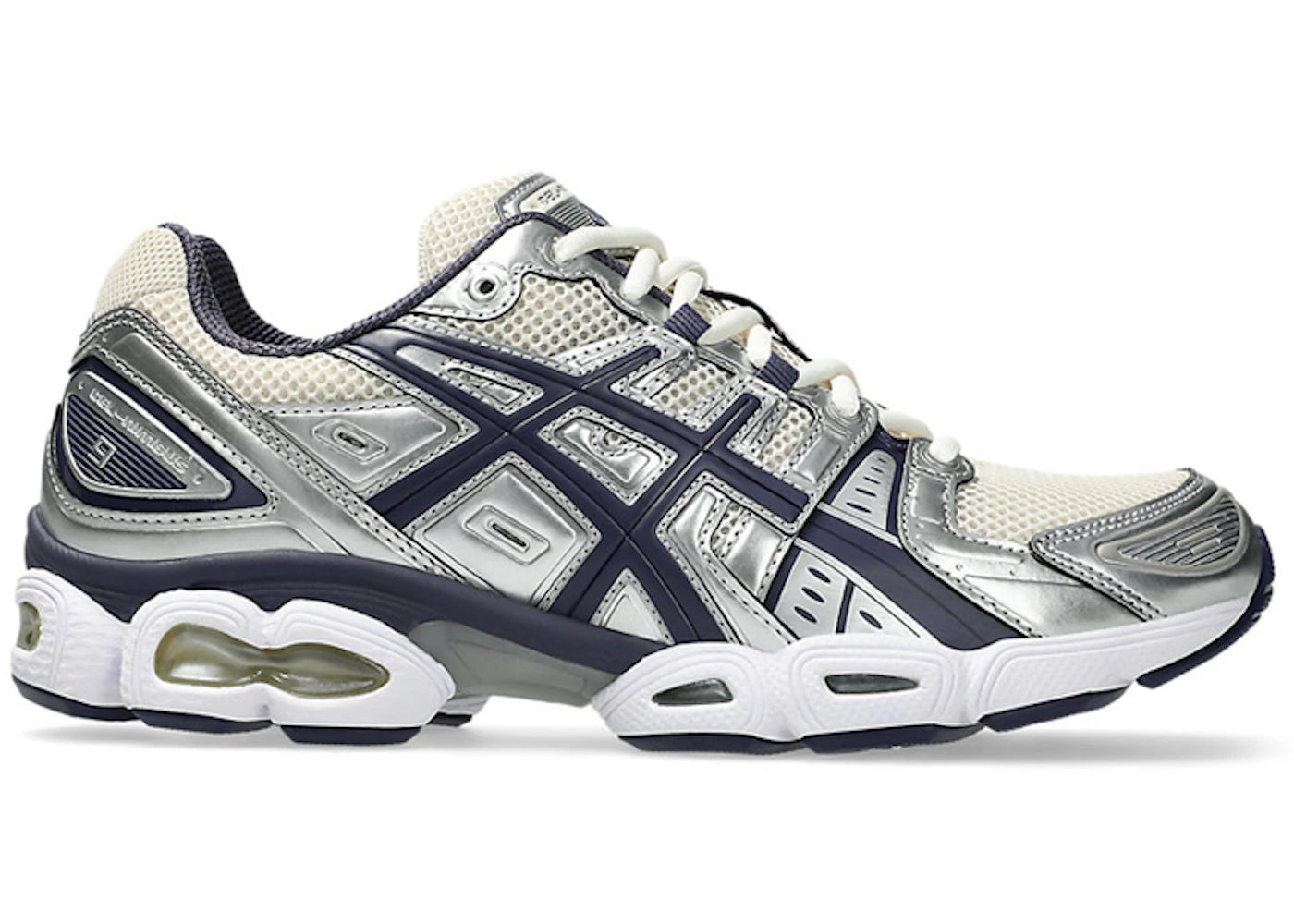 asics gel-nimbus 9 oatmeal indigo fog