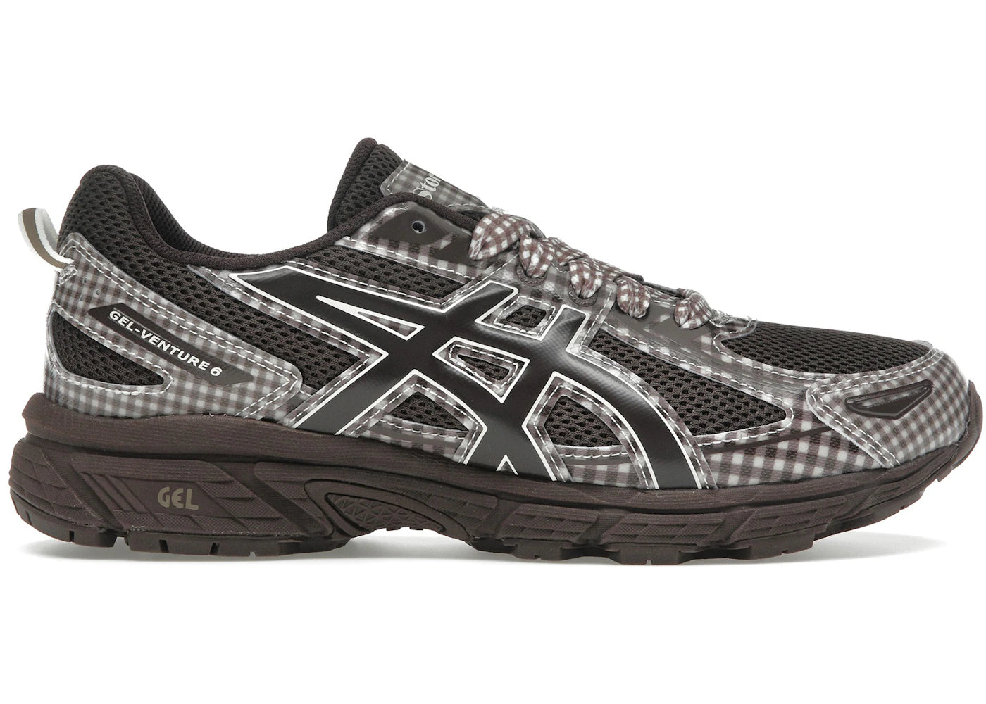 asics gel-venture 6 story mfg. reddish brown gingham