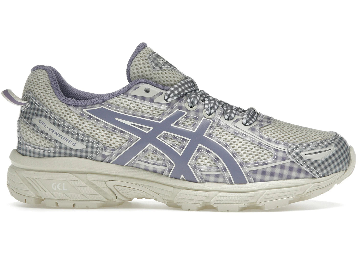 asics gel-venture 6 story mfg. vanilla violet quartz gingham