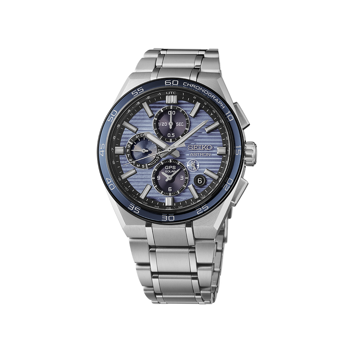 Seiko Astron Gps Solar Dual-Time Chronograph In Slate Blue