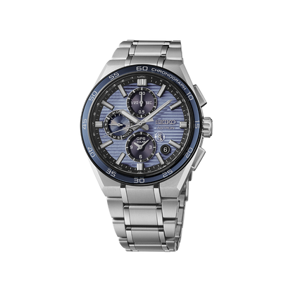Seiko Astron Gps Solar Dual-Time Chronograph In Slate Blue - Blue - SSH175J1