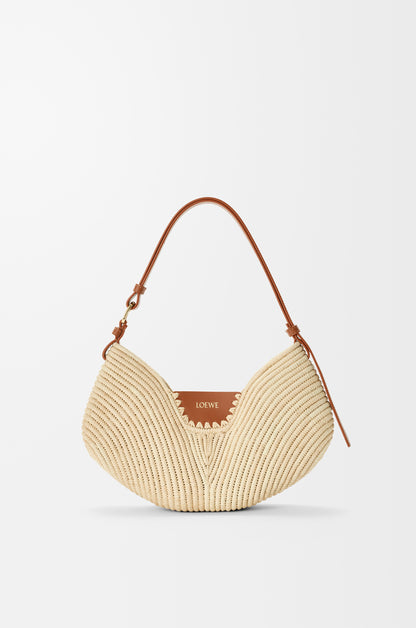Loewe Medium Loewe Swing bag in raffia and calfskin