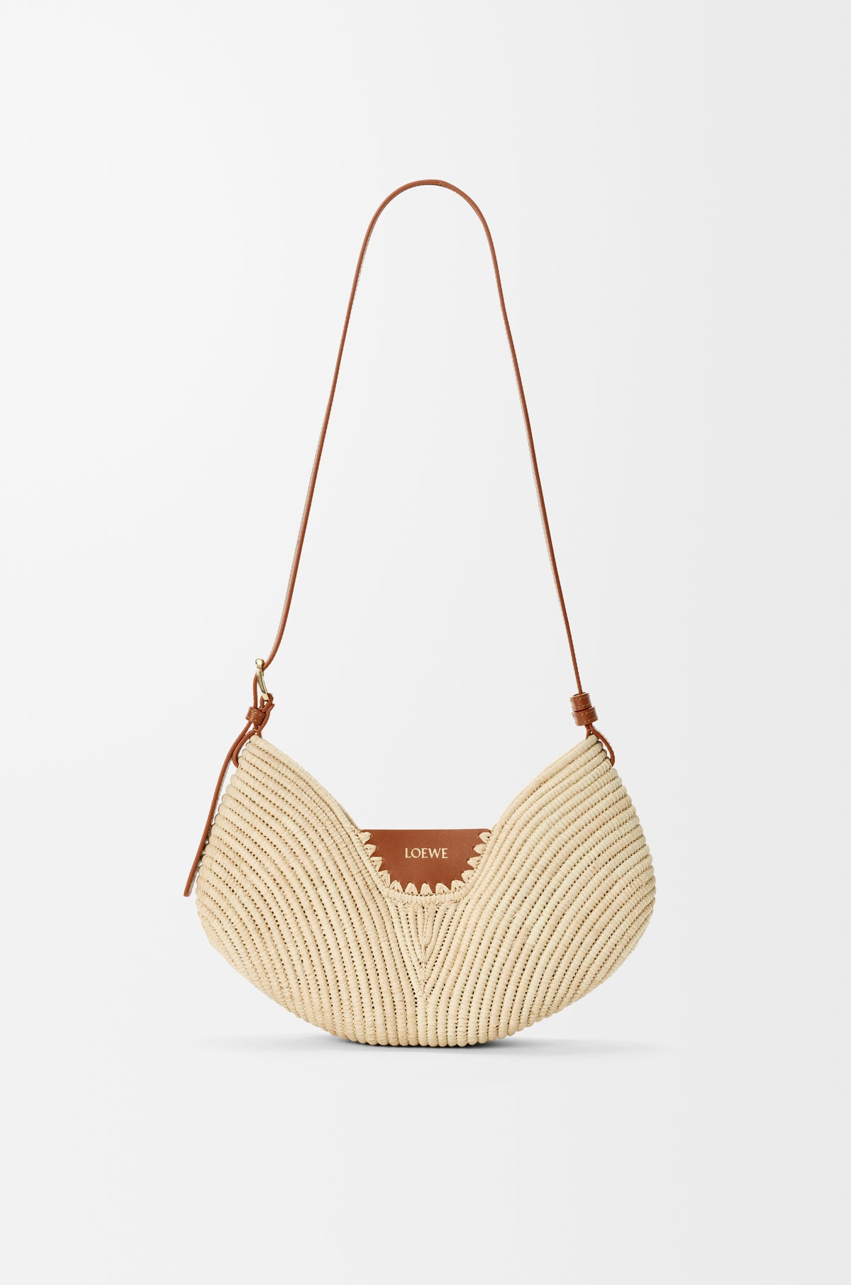 Loewe Medium Loewe Swing bag in raffia and calfskin