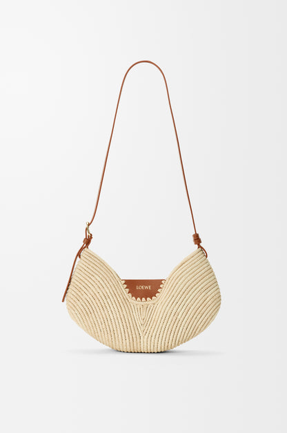 Loewe Medium Loewe Swing bag in raffia and calfskin
