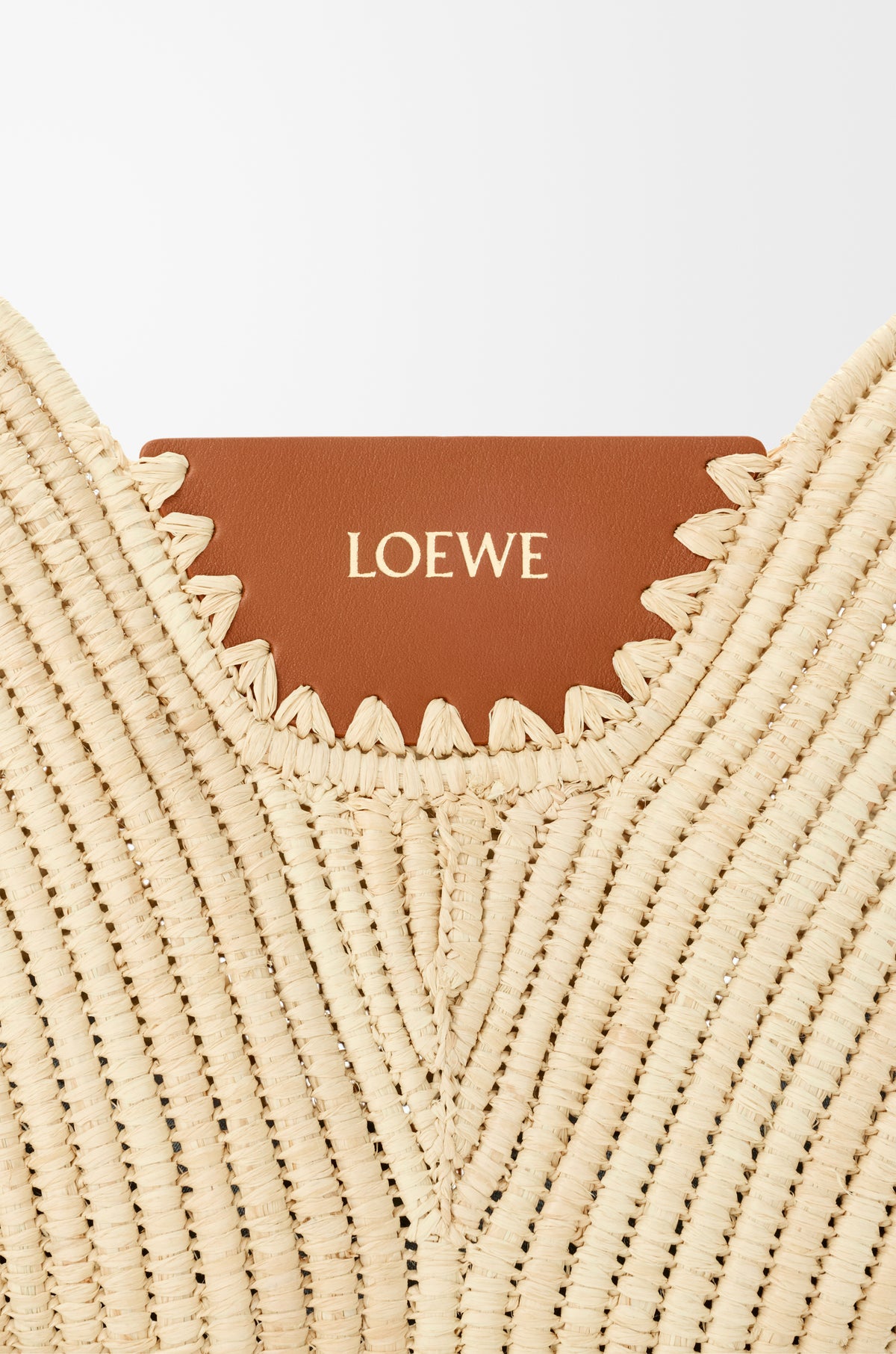 Loewe Medium Loewe Swing bag in raffia and calfskin