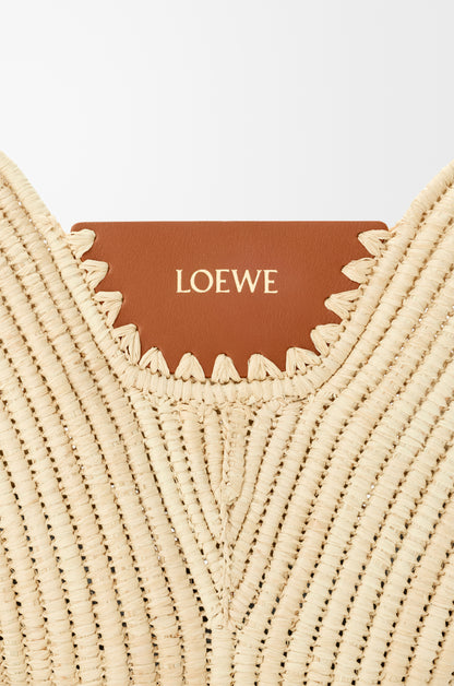 Loewe Medium Loewe Swing bag in raffia and calfskin